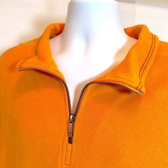 Tommy Bahama 1/4 Zip Cotton Pullover Henley Soft Orange Jersey XXL - Picture 6 of 11